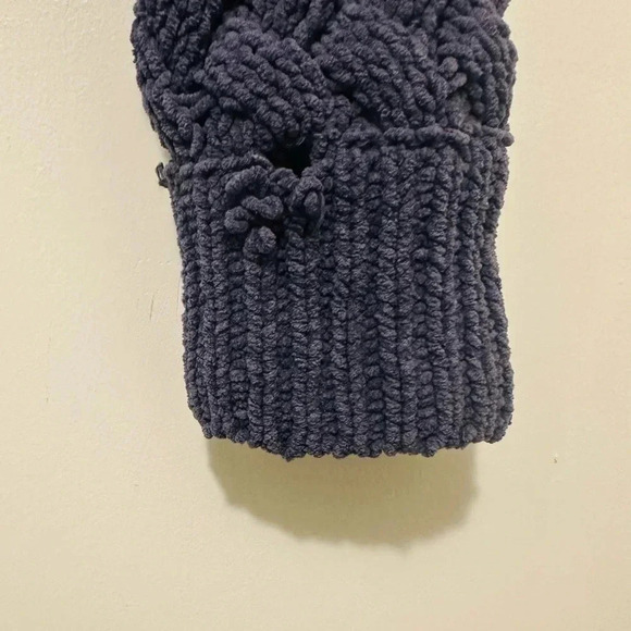 Kendall & Kylie Blue Cowl Turtleneck Sweater with Cable Knit Design - Picture 7 of 10